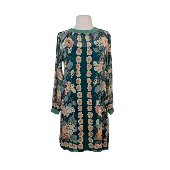 Anna Sui Green Vertical Garden Dress - Picture 3 of 11